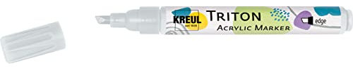 KREUL 17829 - Triton Acrylic Marker edge, silber, Keilspitze, Strichstärke circa 1 bis 4 mm, auf Wasserbasis, Acrylmarker zur Gestaltung von Papier, Holz, Stein und vielem mehr