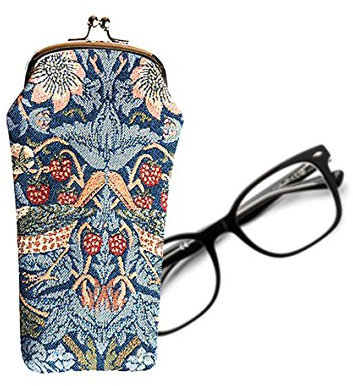 Signare Tapestry Arazzo Porta Occhiali, Custodia Occhiali, Custodia Occhiali da Sole, Portaocchiali per Donna (Strawberry Thief Blue)
