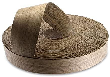 WoodPress® 50 mm Bois de Noyer Véritable Bande de Chant en Placage Préencollé – Rouleau de 50 m – Application à Repasser