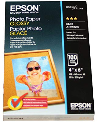 Epson PAPER, GLOSSY PHOTO, 4X6, 100 SHTS