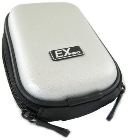 Ex-Pro® Silver Hard Clam Shock proof Digital Camera Case Bag CR2610J for Sony Cyber-Shot DSC-G1, DSC-G3, DSC-H1, DSC-H7, DSC-H9, DSC-J1, DSC-L1, DSC-N1, DSC-N2, DSC-P2, DSC-P32, DSC-S40, DSC-S60, DSC-S80, DSC-S85, DSC-S95, DSC-S500, DSC-S600, DSC-S650, DSC-S700, DSC-S730, DSC-S750, DSC-S780, DSC-S800, DSC-S930, DSC-S950, DSC-S980, DSC-S1900, DSC-S2000, DSC-S2100, DSC-S2000, DSC-S2100, DSC-S3000, DSC-T1, DSC-T2, DSC-T3, DSC-T5, DSC-T7, DSC-T9, DSC-T10, DSC-T20, DSC-T25, DSC-T30, DSC-T33, DSC-T50, DSC-T70, DSC-T77, DSC-T90, DSC-T99, DSC-T100, DSC-T110, DSC-T200, DSC-T300, DSC-T500, DSC-T700, DSC-T900, DSC-TX1, DSC-TX5, DSC-TX7, DSC-TX9, DSC-TX10, DSC-W1, DSC-W5, DSC-W7, DSC-W12, DSC-W15, DSC-W17, DSC-W30, DSC-W35, DSC-W50, DSC-W55, DSC-W70, DSC-W8