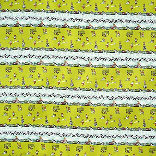 Gardinenstoff Verdunkelungsstoff Verdunkelung Meterware Kinder Fußball grün bunt