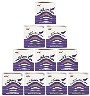 Nasara Original Kinesiologie Physio Tape für Sport und Medizin, Rollengröße 5cm x 5m, 10 Rollen, Lila