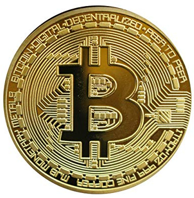 .999 Fine Gold Bitcoin Commemorative Round Collectors Coin - Bit Coin is Gold Plated Copper Physical Coin