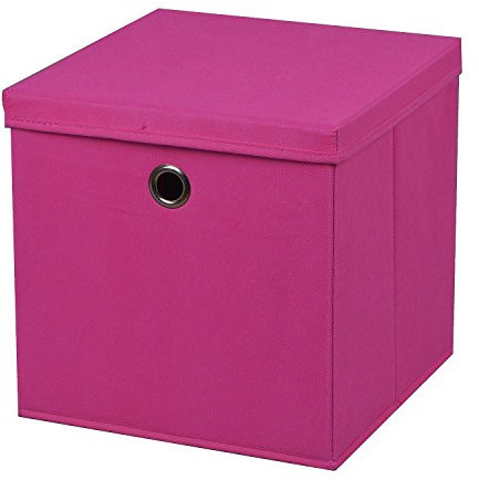 5 Stück Faltbox Pink 28 x 28 x 28 cm Aufbewahrungsbox faltbar mit Deckel