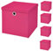 5 Stück Faltbox Pink 28 x 28 x 28 cm Aufbewahrungsbox faltbar mit Deckel