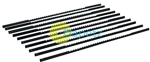 Dapetz® Pack of 10 Scroll Saw Blades 10 TPI 130mm Long Pin End Blades for Cutting Plastic Wood and Metal Precision Scroll Saw Accessories