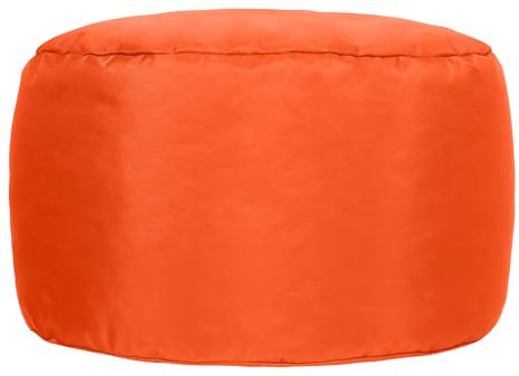 Bean Bag Bazaar Sitzsack Hocker, Orange, Outdoor Sitzsack mit Füllung, Bean Bag, Wasserabweisender Stoff, Pouf Fußhocker für Wohnzimmer, Garten, Terrasse