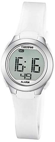 Calypso Kunststoff PUR Damen Uhr K5677/1 Armbanduhr weiß Digital D1UK5677/1