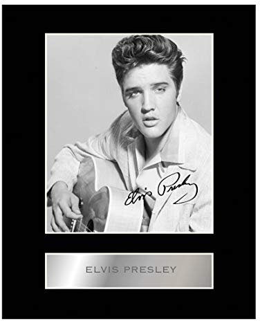 Iconic pics Signierter Fotodruck von Elvis Presley, mit Passepartout