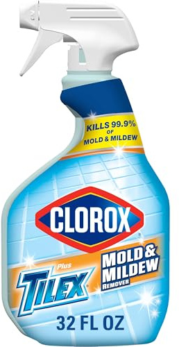 Clorox Plus Tilex Mold and Mildew Remover with Bleach, Spray Bottle, 32 Fl Oz (Package May Vary)