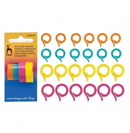 Pony Flat Ring Stitch Markers, Multi-Colour