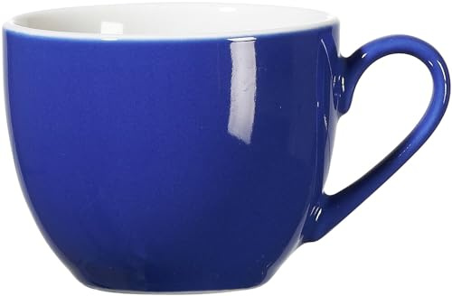 Ritzenhoff & Breker Doppio Espressotasse, Espresso Obertasse mit farbigem Rand, Porzellan, Indigo Blau, 80 ml, 063905