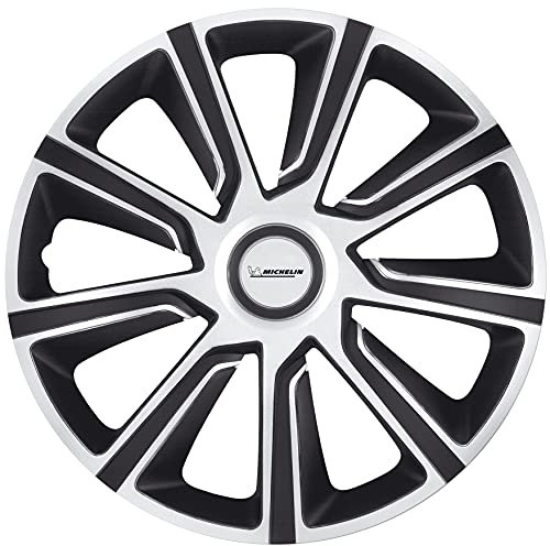 MICHELIN Radkappen 13 Zoll Universal Radzierblenden 4er Set Fürs Auto ABS Kunststoff | Schwarz/Silber