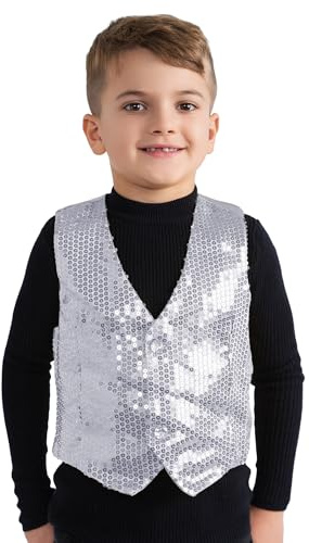 Dress Up America Paillettenweste Für Kinder – Glitzernde Silberne Tanz- Und Partyweste