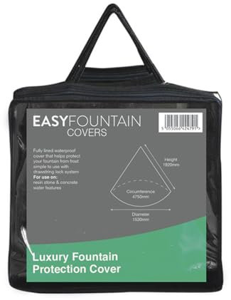 Luxury Lined Fountain Protection Cover - Small, Black