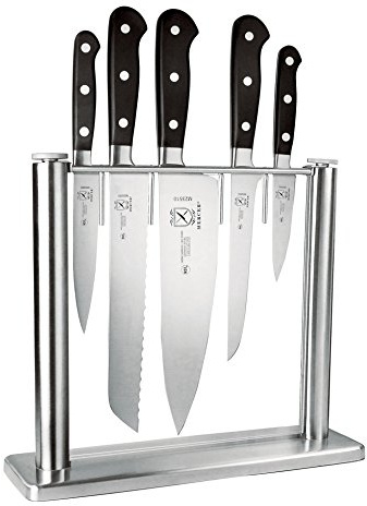 Mercer Culinary M23500 Renaissance 6-Piece Forged Knife Set, Tempered Glass Block, Stainless Steel, Multi-Colour