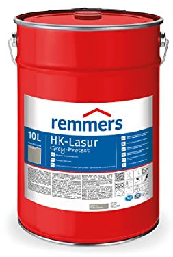 Remmers HK-Lasur 3in1 silbergrau, 10 Liter, Holzlasur aussen, 3n1: Imprägnierung, Grundierung & Lasur, Holzschutz vor Feuchtigkeit & UV-Strahlung