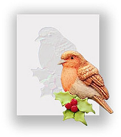 Silicone Mould - Robin and Holly - Food Safe