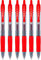 Pilot G2 07 blau fein Retractable Gel Ink Pen Tintenroller 0,7 mm Feder Spitze 0,39 mm Line Breite nachfüllbar bl-g2–7 (6er Pack, rot)