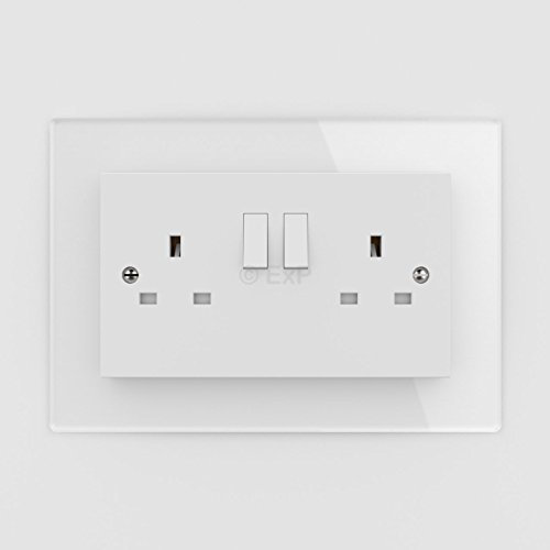 Expression Products Double Light Switch or Plug Socket Back Plate Finger Surround Panel Clear (8 ColoursAvailable) - Free Trolley Token Material Sample Included per Shipment