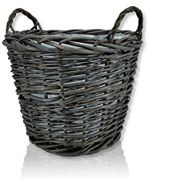 DECOLINE Weiden Pflanzkorb mit Henkeln und Einsatz L - Ø 48cm