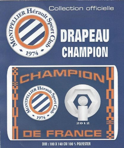 Drapeau Champion de France - Collection Officielle - MHSC Montpellier Hérault - Football Ligue 1