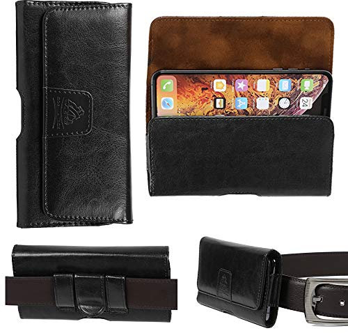 Gorilla Tech iPhone 6S Plus Horizontal Belt Case/Pouch/Holster with Twin Belt Loop and Clip and Strong Magnetic Closure for Apple iPhone 6S Plus Black