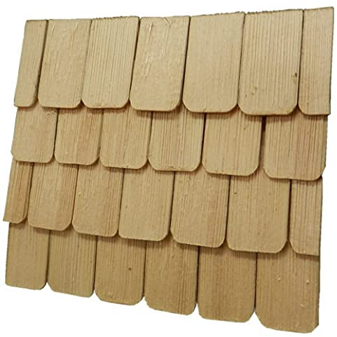 WeWi - 200 Stück Dachschindel, handgeschlagen, naturfarben ca. 40 x 23 x 3 mm - für Krippen und Modellbau