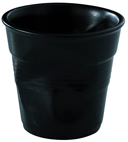 Visiodirect Lot DE 6 GOBELETS Cappuccino FROISSES Noir Satine Ø85 x H85 mm. 18cl