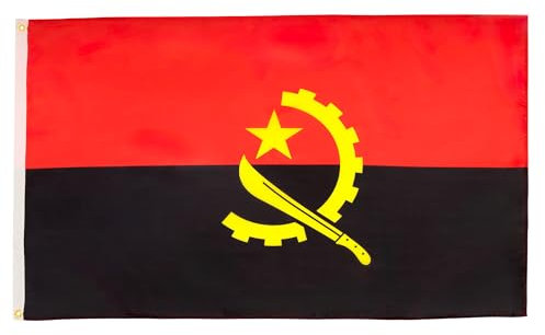BANDIERA ANGOLA 150x90cm - GRAN BANDIERA ANGOLANA 90 x 150 cm Poliestere leggero - Bandiere - AZ FLAG