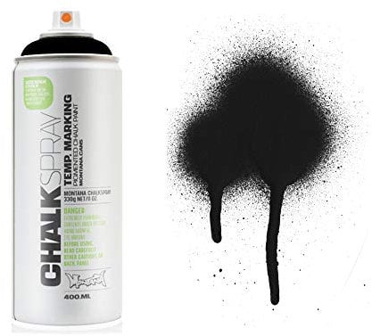 Montana Cans Chalk Spray Paint BLACK Temporary Marking Eco-Friendly