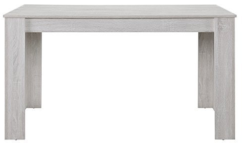 [en.casa] Mesa de Comedor Nora para 6 Personas Mesa de Cocina Rectangular Tablero de 2 Piezas Estable MDF Chapado 140 x 90 x 77 cm - Efecto Roble Blanco