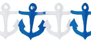 PARTY DISCOUNT Girlande Anker, blau, 300cm