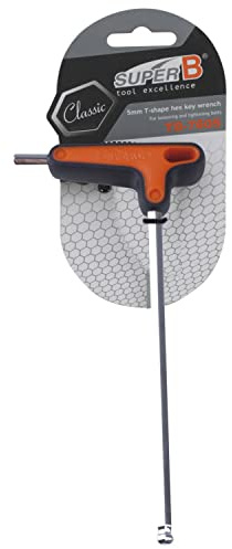 SuperB T-griff Innensechskantschlüssel TB-7632, langes Ende mit Kugelkopf, 5 mm, orange/schwarz