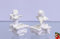 Deko Kerzenständer Kerzenhalter Porzellan weiß 2er Set Motiv: Engel Höhe 8,8 cm