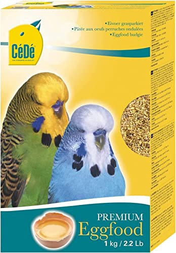 CéDé Sittich 1 kg - Gesunde und leckere Eifutter-Flocken für Wellensittiche - 2 kg (2x1 kg) - Ei-Geschmack - Lagern kühl und lichtgeschützt