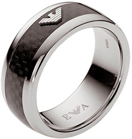 Emporio Armani Ring Für Männer, Eagle Logo: 5.5mm X 2.65mm / Ringhöhe: 9mm / Ringbreite 20mm Silberner Edelstahlring, EGS1602040