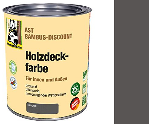 Madera Deck Color Gris 0,75 litros para interior y exterior – opaco, offenporig, excelente protección contra la intemperie – bambú tubos pintura