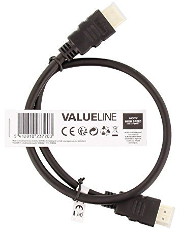 ValueLine-Cable Hdmi Haute Vitesse Connecteur Hdmi avec Ethernet-Fiche Hdmi 0,50 M Noir