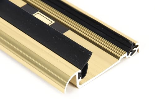 Exitex Macclex 15/56 914mm Aluminium Threshold Draught Cill (Gold) | Fits inward-opening doors up to 56mm thick with 13mm clearance, includes screws and plugs, trims to fit