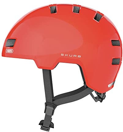 ABUS Stadthelm Skurb - Robuster Fahrradhelm für den Alltag, beim Skaten, BMX-Fahren oder Longboarden - Orange, Größe L
