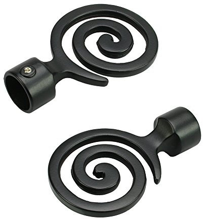 Liedeco Endstück, Endkappe Eric für Gardinenstangen Blues ø 20 mm | 1 Stück | schwarz