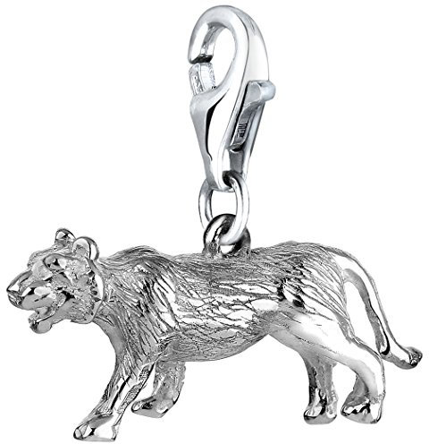 Nenalina Tiger Karabiner Charm Anhänger für Bettelarmband aus 925 Sterling Silber 713169-000