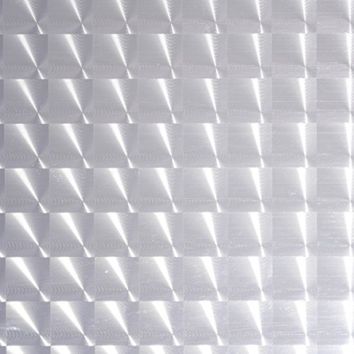 Venilia Fensterfolie statisch Vitrostatic Karo 3D Sichtschutz Folie, PVC, ohne Phthalate, transparent, 45cm x 1,5m, 200µm (Stärke: 0,2mm)