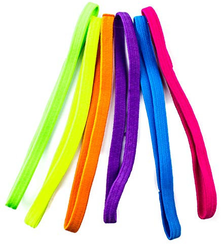 Mytoptrendz® Thin Long Elastic Headband Hair Bands Pack of 6 Assorted Colour