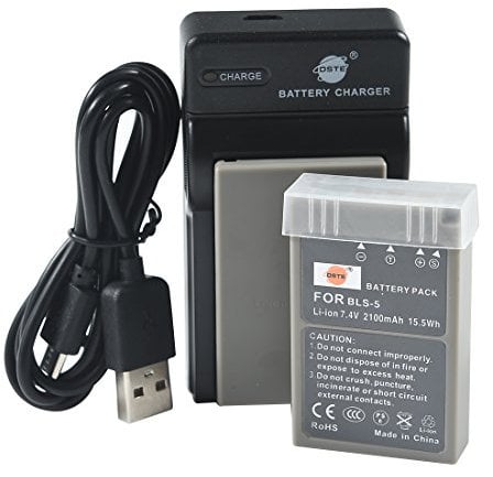 DSTE BLS-5 Li-ion Battery (2-Pack) and Micro USB Charger Suit for Olympus E-P1 E-P2 E-P3 E-400 E-410 E-420 E-450 E-600 E-620