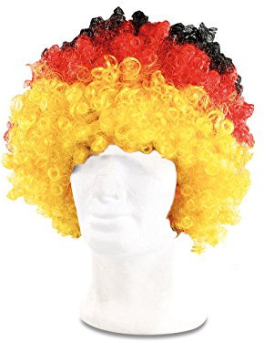 PEARL Deutschland-Fan-Artikel: Afro-Fan-Perücke in Deutschland-Farben (Perücke in Deutschland-Mode, schwarz-rot-Gold-Perücke, Volleyball)