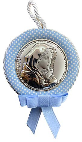 Medaglione Capoculla Innocenti Argenti Madonna Ferruzzi Celeste