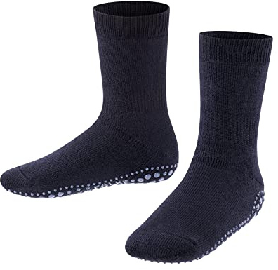 FALKE Unisex Kids Catspads Slipper Socks, Cotton Merino Wool, Cozy Warm House Socks for Winter and Fall, Blue (Darkmarine 6170), 13-3.5, 1 Pair